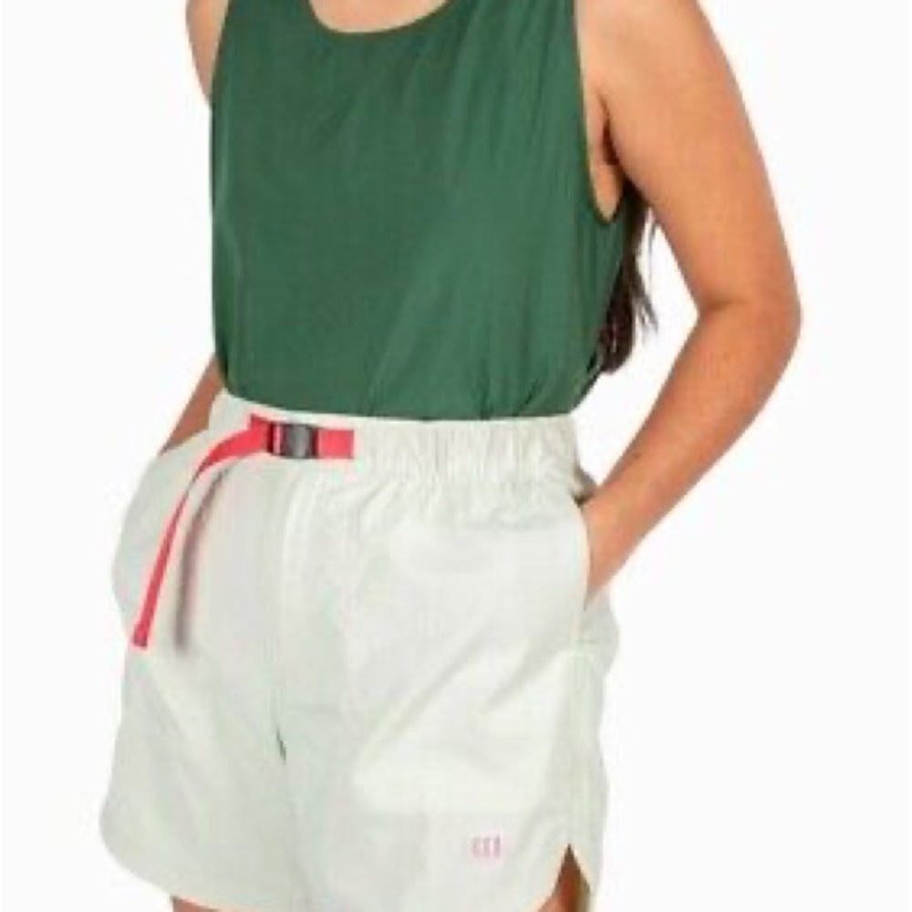 Women's White Shorts with Pink Belt